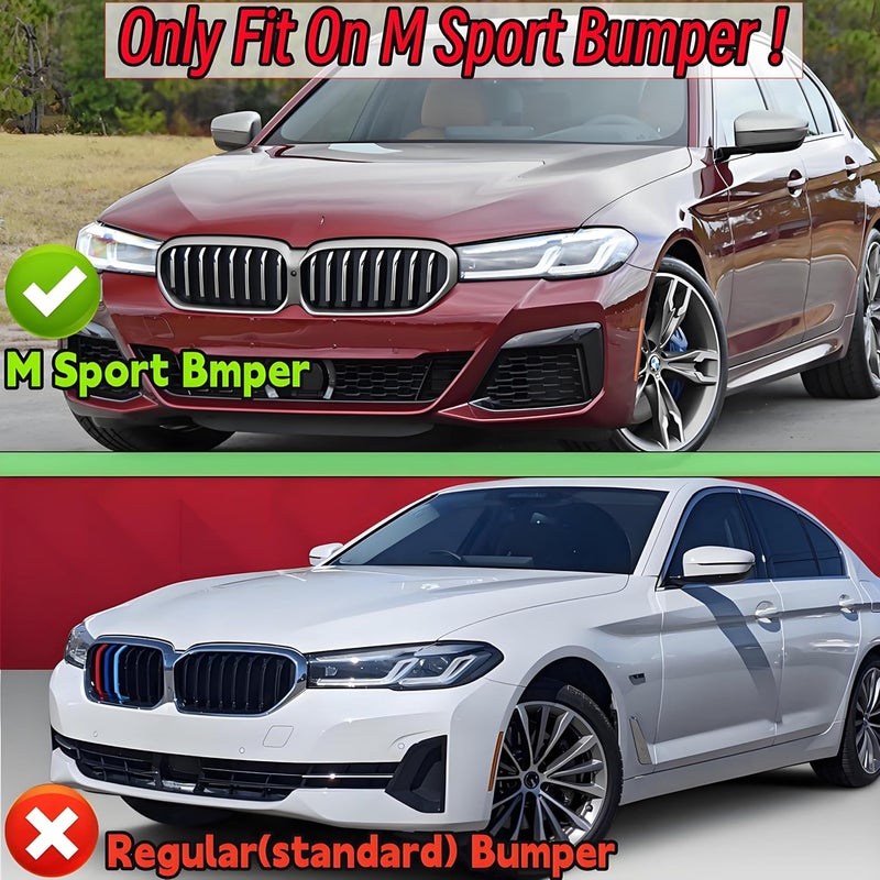 NeespoC Front Bumper Lip Splitter Spoiler Fit for BMW 5 Series G30 LCI M Sport M550i/ 530e/ 530i/ 540i 2020 2021 2022 2023 Painted Gloss Black Accessories Air Chin Body Kit - Image 2